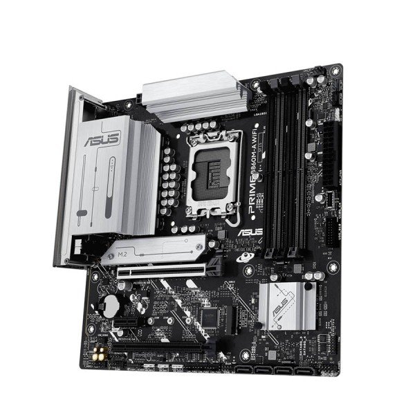 MOTHERBOARD ASUS PRIME B860M-A WIFI, LGA 1851, Micro-ATX, DDR5 4 × DIMM, WiFi 6E + BT 5.3, AURA Sync RGB