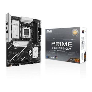 لوحة ام احترافية ASUS PRIME B850M‑PLUS‑CSM، بمقبس AM5، فتحة PCIe 5.0 x16، 3 منافذ M.2، دعم RAID، منافذ USB متعددة تدعم سرعات مختلفة، دعم Thunderbolt™ وموصلات RGB Addressable Gen 2 - اسود