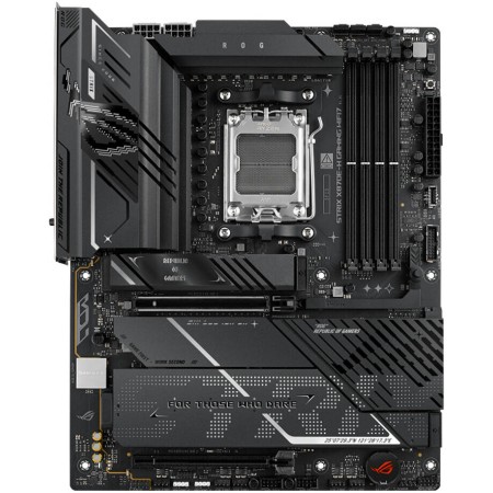 لوحة ام احترافية ASUS ROG STRIX X870E‑H GAMING WIFI7، مقبس AM5، منفذين USB4 Type‑C، شريحة صوت Realtek ALC1220P، 4 منافذ M.2 – اسود لوحة ام احترافية ASUS ROG STRIX X870E‑H GAMING WIFI7، مقبس AM5، منفذين USB4 Type‑C، شريحة صوت Realtek ALC1220P، 4 منافذ M.2 – اسود