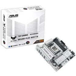لوحة ام احترافية ASUS TUF GAMING B850M‑PLUS WIFI 7، تدعم معالجات AMD Ryzen AM5، تدعم ذاكرة DDR5، مزودة بمنفذ PCIe 5.0 x16، دعم RAID، وصوت عالي الدقة 7.1 قناة – اسود
