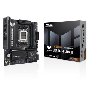 لوحة ام احترافية ASUS TUF GAMING B850M-PLUS II، تدعم مقبس AM5، ومنفذ PCIe 5.0 x16، ومخرج صوت Optical S/PDIF، مع دعم تبريد شامل لمكونات النظام – اسود