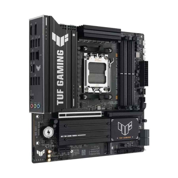 لوحة ام احترافية ASUS TUF GAMING B850M-PLUS II، تدعم مقبس AM5، ومنفذ PCIe 5.0 x16، ومخرج صوت Optical S/PDIF، مع دعم تبريد شامل لمكونات النظام – اسود