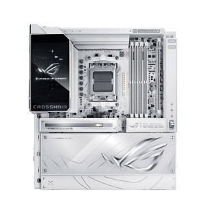 لوحة أم احترافية  ASUS ROG Crosshair X870E Glacial, مقاس E-ATX, مع مقبس AM5, تدعم إضاءة AURA Sync RGB, فتحات توسعة PCIe 5.0 وPCIe 4.0, اتصال لاسلكي  Wi-Fi 7 + BT 5.4 - أبيض