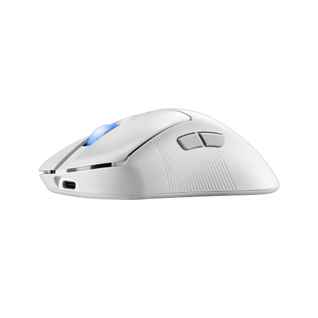 ماوس ألعاب لاسلكي احترافي ASUS ROG Keris II Ace، مستشعر ROG AimPoint Pro، تصميم فائق الخفة بوزن 54 جم، اتصال ثلاثي Tri-Mode – ابيض