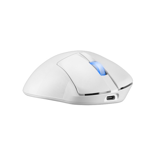ماوس ألعاب لاسلكي احترافي ASUS ROG Keris II Ace، مستشعر ROG AimPoint Pro، تصميم فائق الخفة بوزن 54 جم، اتصال ثلاثي Tri-Mode – ابيض