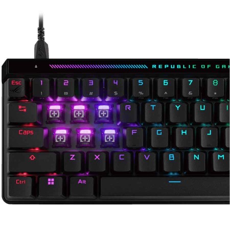 كيبورد ألعاب أسوس ROG Falchion Ace HFX 65% - مفاتيح مغناطيسية - 8000Hz - عربي / إنجليزي كيبورد ألعاب أسوس ROG Falchion Ace HFX 65% - مفاتيح مغناطيسية - 8000Hz - عربي / إنجليزي