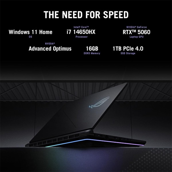 لابتوب احترافي ASUS ROG Strix G16, معالج i7-14650HX, شاشة 16 بوصة IPS , بدقة FHD+ (1920 x 1200), تردد 165Hz, كرت شاشة RTX 5060 8GB , ذاكرة 16GB DDR5, تخزين 1TB M.2 , ويندوز 11 - أسود لابتوب احترافي ASUS ROG Strix G16, معالج i7-14650HX, شاشة 16 بوصة IPS , بدقة FHD+ (1920 x 1200), تردد 165Hz, كرت شاشة RTX 5060 8GB , ذاكرة 16GB DDR5, تخزين 1TB M.2 , ويندوز 11 - أسود