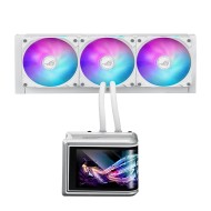 مبرد مائي احترافي ASUS ROG RYUO IV SLC 360 ARGB , بحجم 360 مم, شاشة AMOLED بحجم 6.67 بوصة , يدعم إضاءة ARGB, متوافق مع مقابس Intel وAMD الحديثة - أبيض 