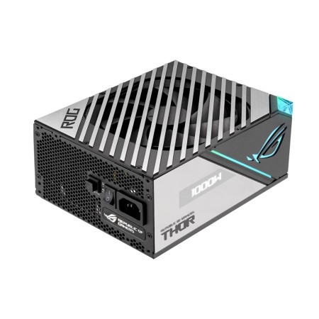 مزود طاقة ASUS ROG THOR, قدرة 1000 واط, شهادة كفاءة 80+ Platinum II, شاشة OLED مدمجة, إضاءة RGB Aura Sync, تصميم Fully Modular, مكثفات يابانية - أسود