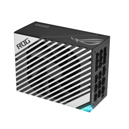 مزود طاقة ASUS ROG THOR, قدرة 1000 واط, شهادة كفاءة 80+ Platinum II, شاشة OLED مدمجة, إضاءة RGB Aura Sync, تصميم Fully Modular, مكثفات يابانية - أسود