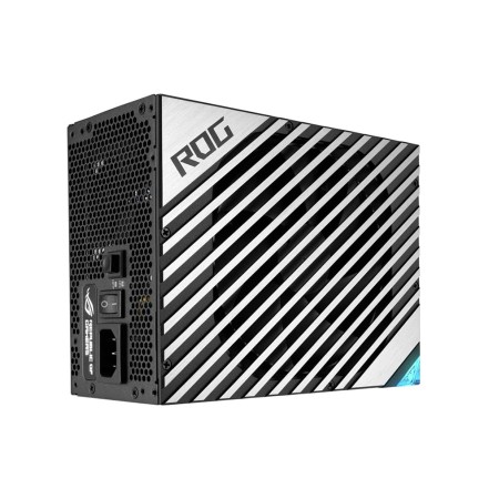 مزود طاقة ASUS ROG THOR, قدرة 1000 واط, شهادة كفاءة 80+ Platinum II, شاشة OLED مدمجة, إضاءة RGB Aura Sync, تصميم Fully Modular, مكثفات يابانية - أسود