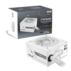 ASUS Prime 750B power supply, ATX Factor, 750 Watt, 80+ Bronze certification, Non-modular (fixed cables) - White