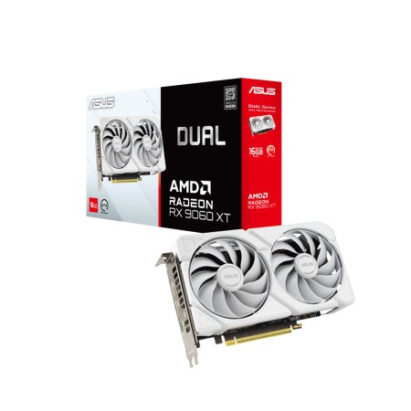 كرت أسوس دوال RX 9060 XT - ذاكرة 16GB - لون أبيض - مروحتين - أداء فائق