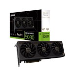 كرت شاشة ASUS Pro Art RTX 5080, ذاكرة 16GB GDDR7, نظام تبريد ثلاثي المراوح , اصدار مكسور السرعة OC, دعم PCIe 5.0, دعم تقنيات NVIDIA الحديثة - أسود