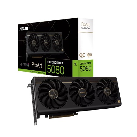 كرت شاشة ASUS Pro Art RTX 5080, ذاكرة 16GB GDDR7, نظام تبريد ثلاثي المراوح , اصدار مكسور السرعة OC, دعم PCIe 5.0, دعم تقنيات NVIDIA الحديثة - أسود كرت شاشة ASUS Pro Art RTX 5080, ذاكرة 16GB GDDR7, نظام تبريد ثلاثي المراوح , اصدار مكسور السرعة OC, دعم PCIe 5.0, دعم تقنيات NVIDIA الحديثة - أسود