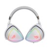 سماعة رأس سلكية ASUS ROG DELTA, صوت محيطي دقيق مع تقنية Hi-Res Audio, إضاءة RGB AURA, متوافق مع PC وMac وPlayStation وMobile, الكيبل 1.5 متر تقريبا - أبيض