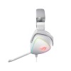 سماعة رأس سلكية ASUS ROG DELTA, صوت محيطي دقيق مع تقنية Hi-Res Audio, إضاءة RGB AURA, متوافق مع PC وMac وPlayStation وMobile, الكيبل 1.5 متر تقريبا - أبيض