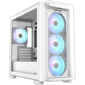 ASUS A23 Plus TG ARGB microATX PC Case Pre-Installed ARGB Fans, Mesh Front Panel - White ASUS A23 Plus TG ARGB microATX PC Case Pre-Installed ARGB Fans, Mesh Front Panel - White
