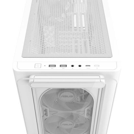 ASUS A23 Plus TG ARGB microATX Case - Pre-Installed ARGB Fans - Mesh Front - White