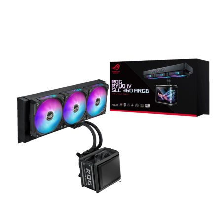 مبرد ASUS ROG RYUO IV SLC 360 ARGB مع شاشة AMOLED منحنية 6.67 بوصة – تبريد مائي متكامل عالي الأداء