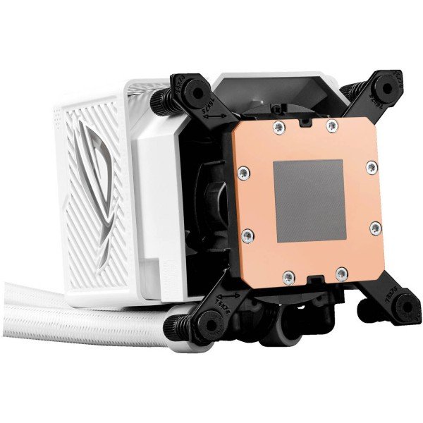 مبرد مائي احترافي ASUS ROG Ryujin III 360 ARGB Extreme, شاشة LCD ملونة مقاس ‎3.5‎ بوصة, ثلاث مراوح 120 مم ARGB, دعم كامل لمعالجات Intel وAMD الحديثة - أبيض