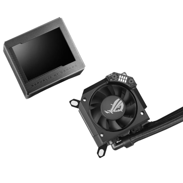 أسوس روج ريوجين 3 360 مبرد مائي للكمبيوتر بدون اضاءة بشاشة LCD   - أسود