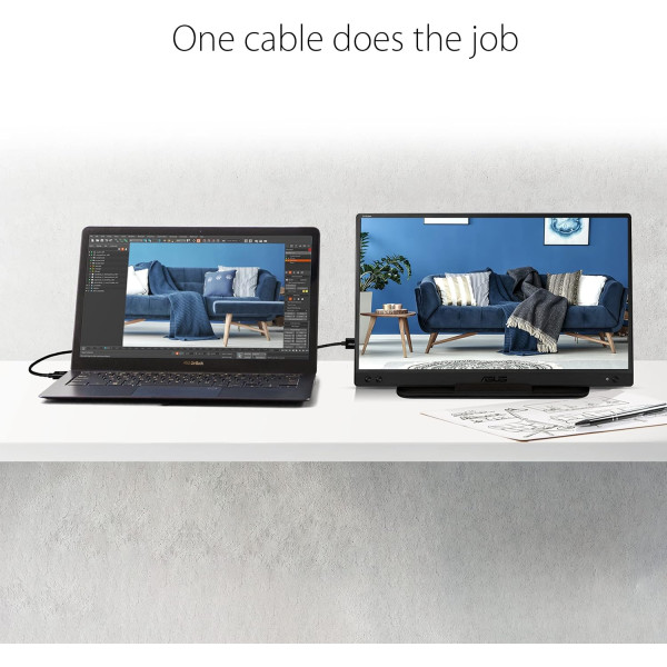 ASUS Monitor ZenScreen MB166C – 15.6 inch Portable FHD IPS 