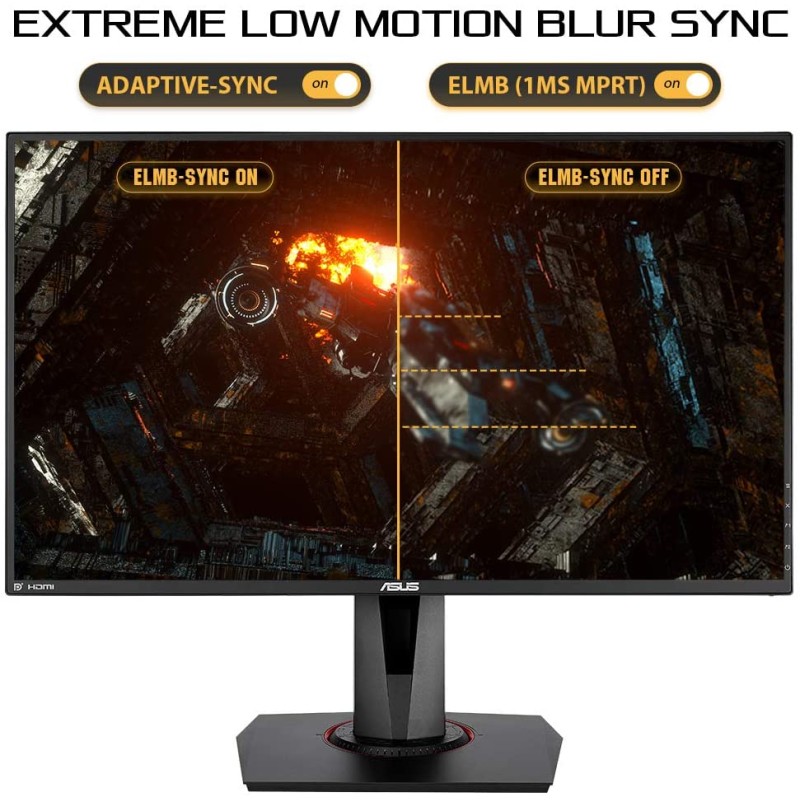 ASUS TUF Gaming VG279QM 27” HDR Monitor, 1080P Full HD, Fast IPS, 280Hz, G-SYNC Compatible, Extreme Low Motion Blur Sync (ELMB SYNC), 1ms, DisplayHDR 400,