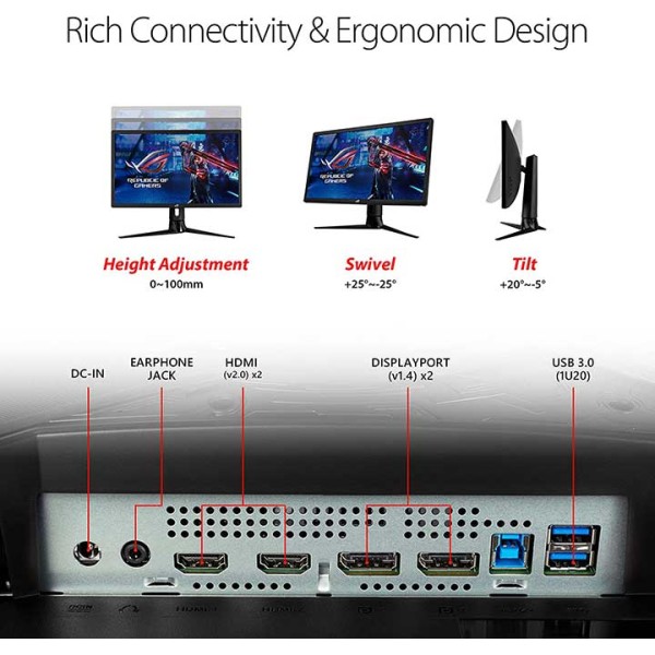 ASUS ROG Strix 27 4K HDR 144Hz DSC Monitor (XG27UQR) - UHD (3840 x 2160), IPS, 1ms, DisplayHDR 400,G-SYNC Compatible