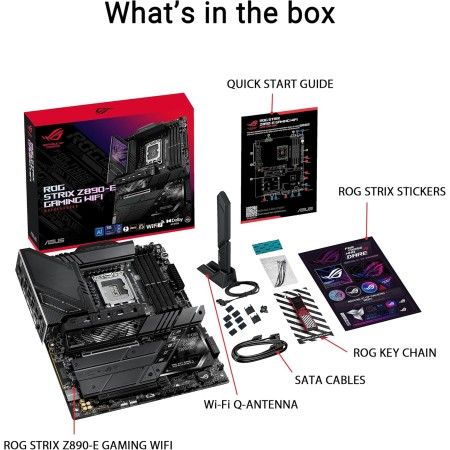 MOTHERBOARD ASUS ROG STRIX Z890-E, ATX Factor, PCIe 5.0, DDR5 4 × DIMMs, Intel XMP 3.0, WiFi 7 & BT 5.4, LGA 1851 - Black MOTHERBOARD ASUS ROG STRIX Z890-E, ATX Factor, PCIe 5.0, DDR5 4 × DIMMs, Intel XMP 3.0, WiFi 7 & BT 5.4, LGA 1851 - Black