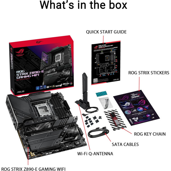 ASUS MOTHERBOARD ROG STRIX Z890-E GAMING WIFI D5 WiFi-7AURA - LGA 1851 ASUS MOTHERBOARD ROG STRIX Z890-E GAMING WIFI D5 WiFi-7AURA - LGA 1851