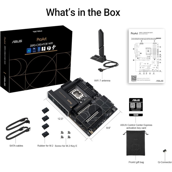 مذر بورد ASUS ProArt Z890 Creator WiFi للألعاب – تدعم WiFi 7 وBluetooth 5.4 بمقبس LGA 1851 مذر بورد ASUS ProArt Z890 Creator WiFi للألعاب – تدعم WiFi 7 وBluetooth 5.4 بمقبس LGA 1851