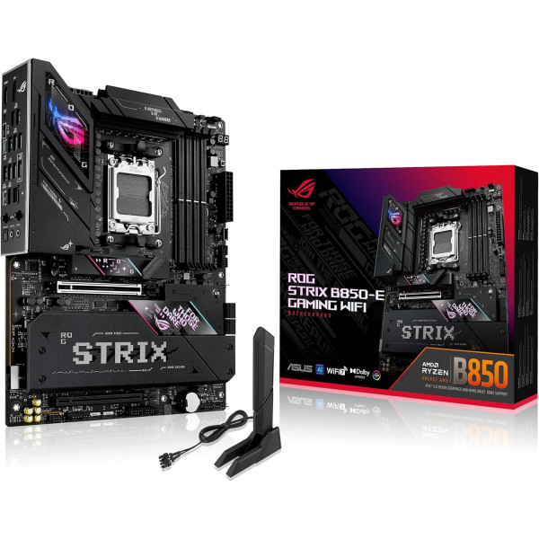 مذر بورد  للألعاب ASUS ROG STRIX B850-E GAMING WIFI – بمقبس AM5، دعم DDR5، واي فاي 7