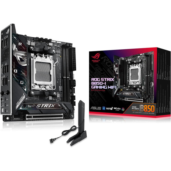 مذر بورد أسوس ROG STRIX B850-I GAMING WIFI - مقبس AM5 - تدعم DDR5 - واي فاي 7 - بلوتوث 5.4 - حجم Mini-ITX ITX مذر بورد أسوس ROG STRIX B850-I GAMING WIFI - مقبس AM5 - تدعم DDR5 - واي فاي 7 - بلوتوث 5.4 - حجم Mini-ITX ITX