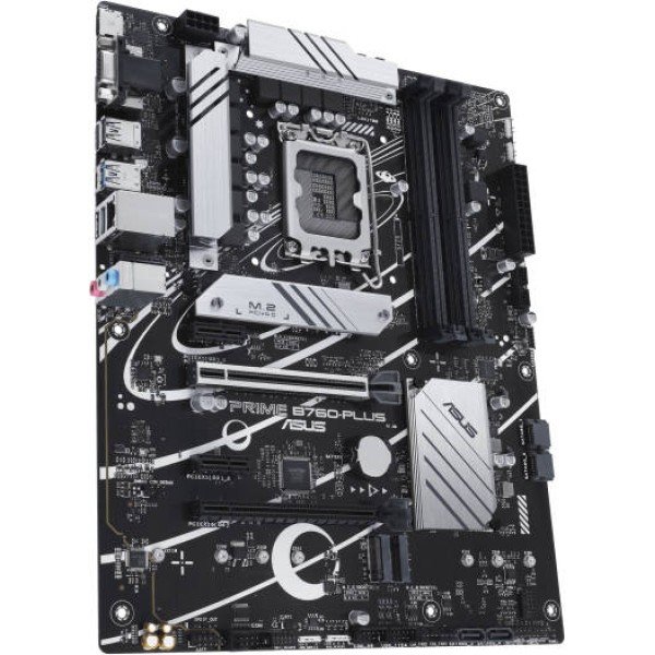 لوحة أم ASUS Prime B760-PLUS بمعيار LGA 1700، بحجم ATX، 4x DDR5 DIMM، أقصى سعة 192GB، دعم PCIe 5.0 x16، ومنفذ USB 3.2 Type-C