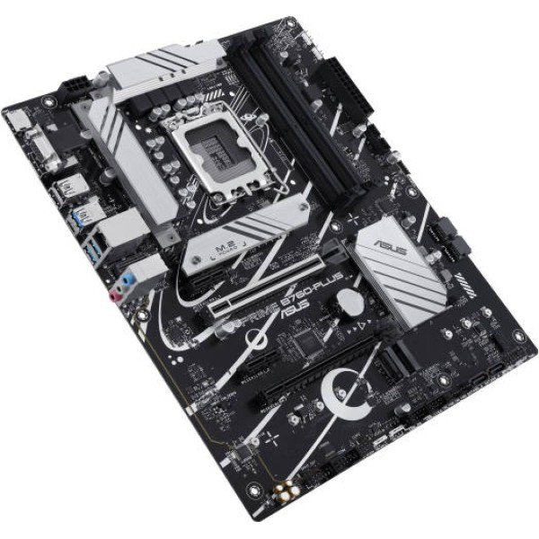 لوحة أم ASUS Prime B760-PLUS بمعيار LGA 1700، بحجم ATX، 4x DDR5 DIMM، أقصى سعة 192GB، دعم PCIe 5.0 x16، ومنفذ USB 3.2 Type-C