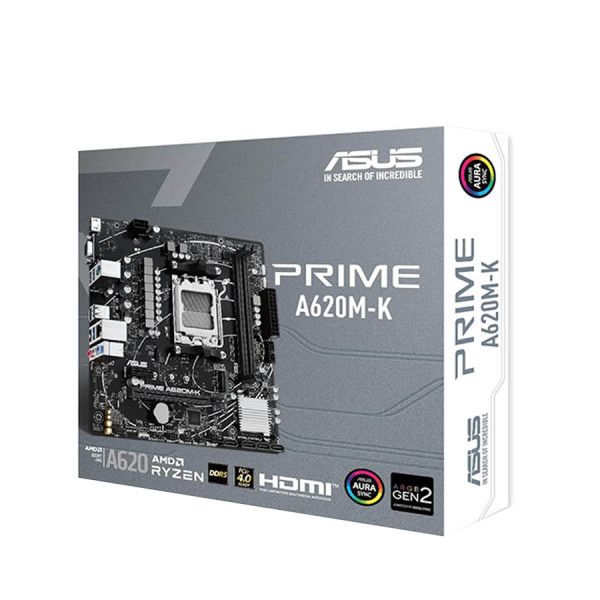 اسوس برايم A620M-K حجم Mico ATX تدعم رامات DDR5 منفذ PCIe 4.0 M.2 - مقبس AM5 اسوس برايم A620M-K حجم Mico ATX تدعم رامات DDR5 منفذ PCIe 4.0 M.2 - مقبس AM5