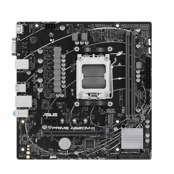 اسوس برايم A620M-K حجم Mico ATX تدعم رامات DDR5 منفذ PCIe 4.0 M.2 - مقبس AM5 اسوس برايم A620M-K حجم Mico ATX تدعم رامات DDR5 منفذ PCIe 4.0 M.2 - مقبس AM5
