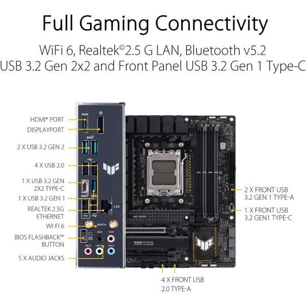 ASUS MOTHERBOARD TUF GAMING B650M-PLUS WiFi 6 DDR5 ARGB GEN2 AURA - AM5 ASUS MOTHERBOARD TUF GAMING B650M-PLUS WiFi 6 DDR5 ARGB GEN2 AURA - AM5