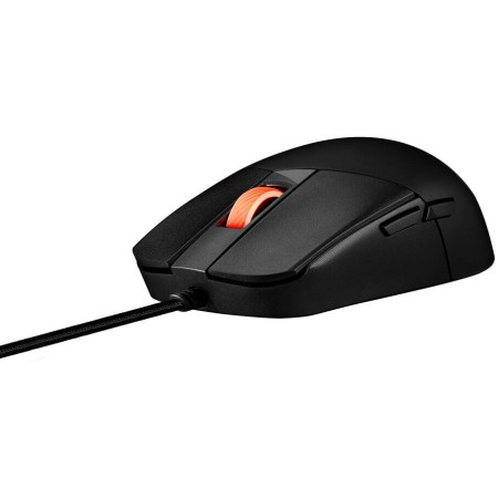 فأرة ألعاب احترافية ASUS ROG Strix Impact III ،معدل استجابة 1000 هرتز، ودقة تصل حتى 12,000 DPI. تحتوي على 5 أزرار قابلة للبرمجة + زر DPI واحد – اسود