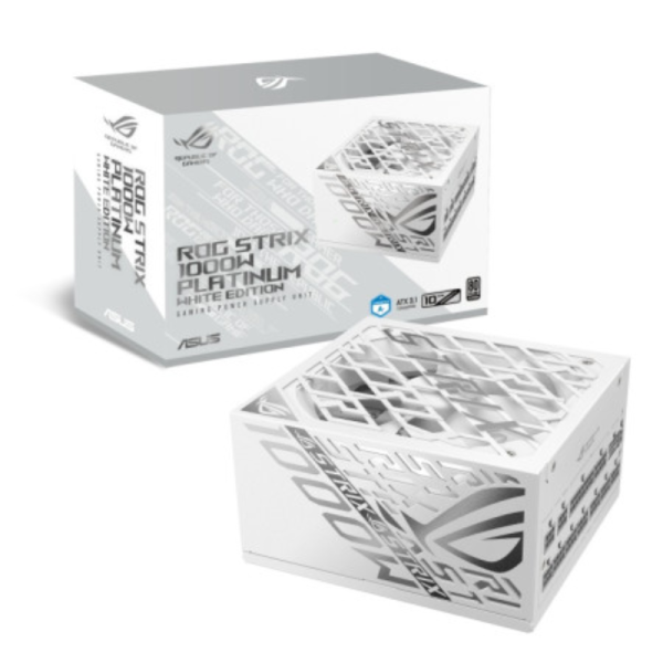 Power Supply ASUS ROG Strix 1000W Platinum White Edition – High-Efficiency Fully Modular  with ATX 3.1 & PCIe 5.0 Support