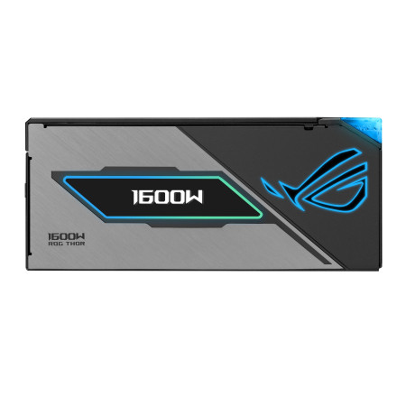 مزود طاقة ASUS ROG THOR 1600W Titanium III بقوة مستمرة 1600 وات، تصميم كامل قابل للتعديل، مشتتات حرارة مصممة من ROG، وشاشة OLED لعرض الطاقة - اسود