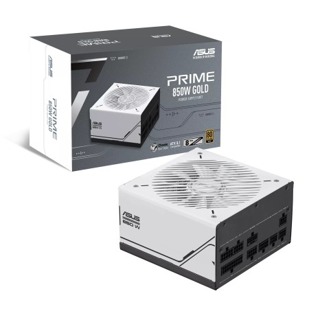 Power Supply ASUS PRIME AP-850G , 850 Watt,  Fully Modular design, ATX 3.0, 80 Plus Gold certification, PCIe 5.0 - Black/White