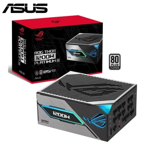 بور سبلاي ASUS ROG THOR 1200W Platinum III – احترافي قابل للفك بالكامل بشاشة OLED مغناطيسية ودعم ATX 3.1 بور سبلاي ASUS ROG THOR 1200W Platinum III – احترافي قابل للفك بالكامل بشاشة OLED مغناطيسية ودعم ATX 3.1