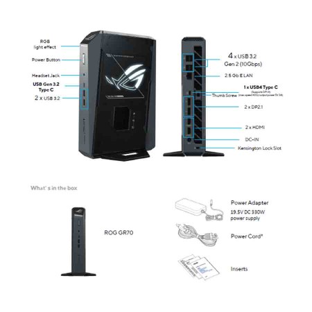ASUS ROG GR70 Mini PC – AMD Ryzen 9 8940HX – 16GB RAM – 1TB SSD – NVIDIA RTX 5060