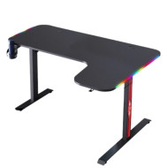 طاولة ألعاب STRONG HAND-R LS2-1400 RGB – تصميم زاوية يمين باللون الأسود