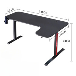 Gaming Desk  STRONG HAND-R LS2-1400 RGB  – Right Corner Design – BLACK