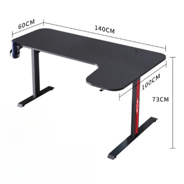 Gaming Desk STRONG HAND-R LS2-1400 RGB – Right Corner Design – BLACK Gaming Desk STRONG HAND-R LS2-1400 RGB – Right Corner Design – BLACK