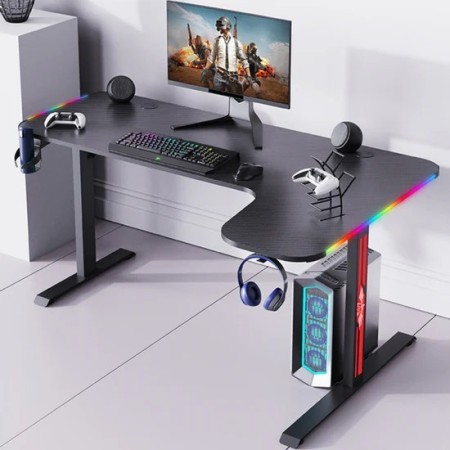 Gaming Desk STRONG HAND-R LS2-1400 RGB – Right Corner Design – BLACK Gaming Desk STRONG HAND-R LS2-1400 RGB – Right Corner Design – BLACK