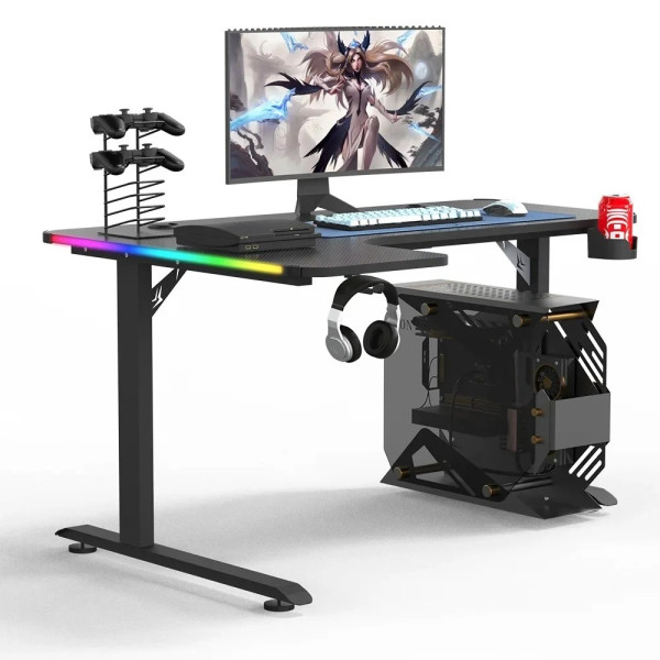 Gaming Desk STRONG HAND-L LS2-1400 RGB – Left Corner Design – Black Gaming Desk STRONG HAND-L LS2-1400 RGB – Left Corner Design – Black